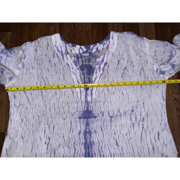 XL Tie Dye Tunic Top 3/4 Sleeve V‎ Neck Cotton Boho Bohemian Casual - Picture 2 of 7